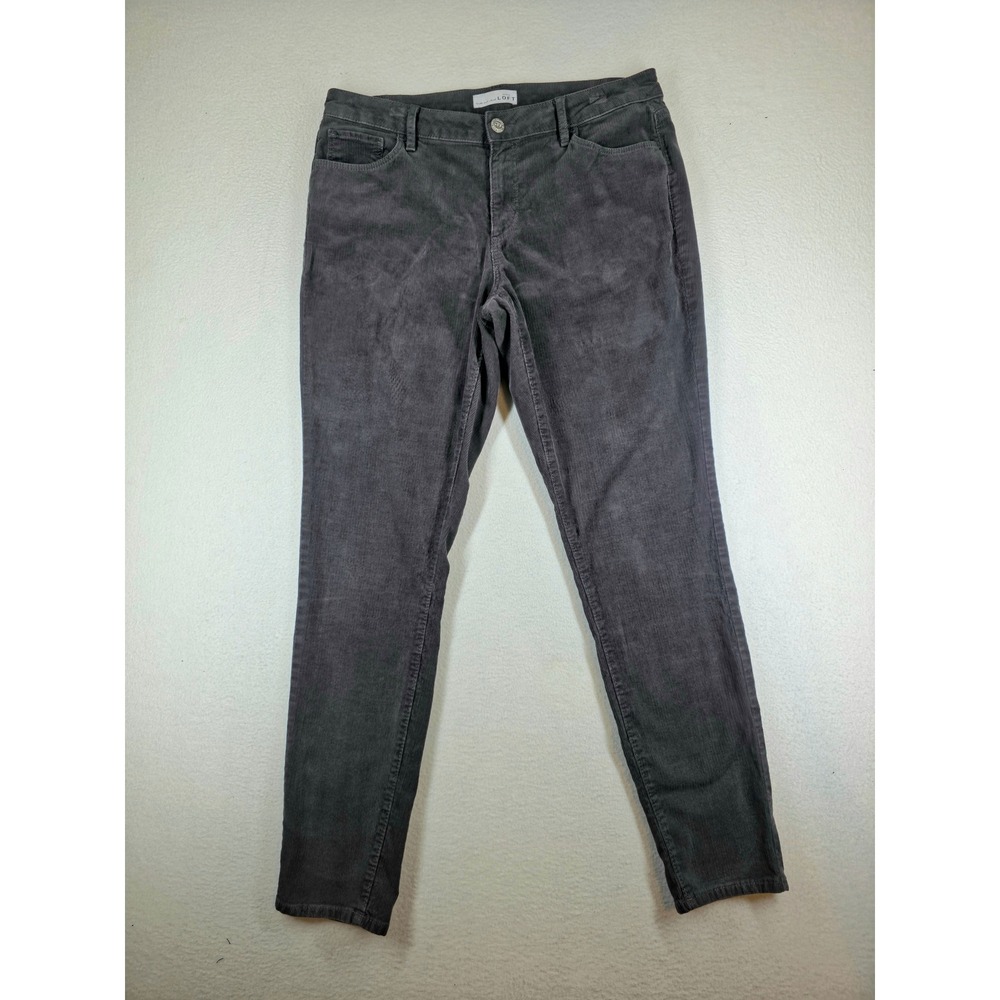 Ann Taylor LOFT Curvy Skinny Corduroy Pants Gray Size 10/30 Casual Trousers